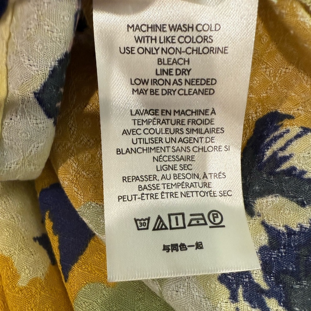 Free People Brunch A Bunch‎ Tunic Shirt Floral Print Yellow-Gold Blouse- Small - Picture 5 of 8